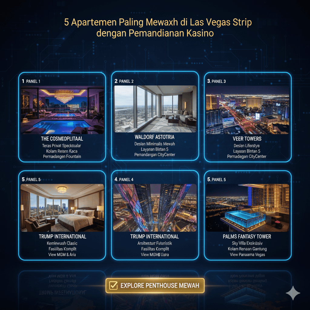 5 Apartemen Paling Mewah di Las Vegas Strip dengan Pemandangan Kasino